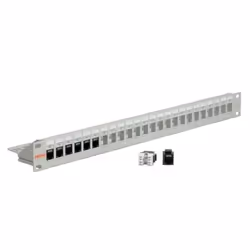 ROLINE Cat.6 19"-Keystone Patch Panel, light grey UTP, Grigio, Krone LSAplus