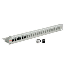 ROLINE Cat.6 19"-Keystone Patch Panel, light grey UTP