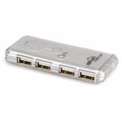 VALUE USB 2.0 Notebook Hub, 4 Ports, USB 2.0, USB 2.0, 480 Mbit/s, Argento, Plastica, 0,2 m