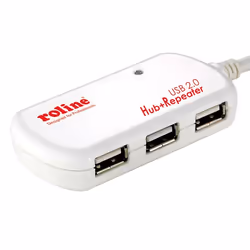 ROLINE USB 2.0 Hub, 4 Ports, with Repeater 12 m Bianco