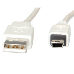 VALUE USB 2.0 A - 5-Pin Mini, 3.0m cavo USB 3 m USB A Bianco