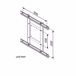 ROLINE 17.03.1106 Supporti a parete per TV Soffitto Argento - Vista aggiuntiva 4