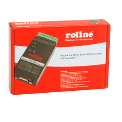 ROLINE RS-232 to RS-422/485 Converter, Din Rail, self powered Nero