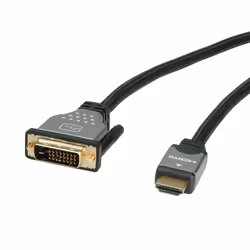 ROLINE 11.04.5876 cavo e adattatore video 1,5 m HDMI tipo A (Standard) DVI-D Nero, Argento