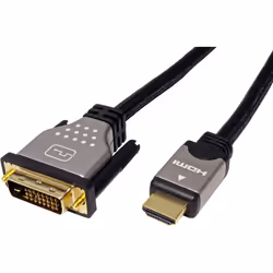 ROLINE 11.04.5876 cavo e adattatore video 1,5 m HDMI tipo A (Standard) DVI-D Nero, Argento