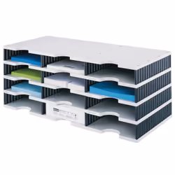 Styro styrodoc trio, Polistirolo, Blu, Grigio, 12 cassetto/cassetti, 723 mm, 293 mm, 331 mm