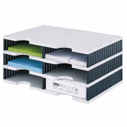 Styro styrodoc duo, Polistirolo, Nero, Grigio, 6 cassetto/cassetti, 485 mm, 223 mm, 331 mm