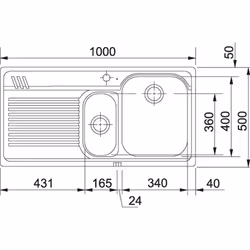 Franke AMX 651 Lavello montato su piano Rettangolare Acciaio inox - Vista aggiuntiva 2