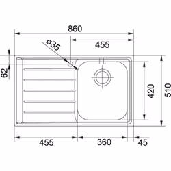 Franke NET 611 Lavello montato su piano Rettangolare Acciaio inox - Vista aggiuntiva 2