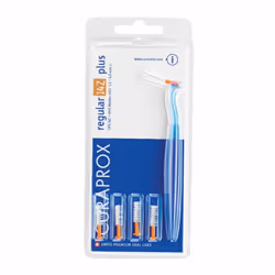 Curaprox Cps Regular Cps 14z è un set di 5 scovolini con supporto, ideale per la pulizia di spazi interdentali, otturazioni,  ...