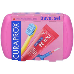 Curaprox Travel Set Kit da Viaggio Spazzolino e Dentifricio Pink
