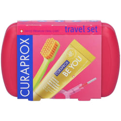 Curaprox Travel Set Kit da Viaggio Spazzolino e Dentifricio Magenta