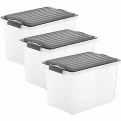 Scatole di stoccaggio Compact di Rotho. Le scatole trasparenti con coperchio sono dei veri e propri all-rounders. Grazie a du ...