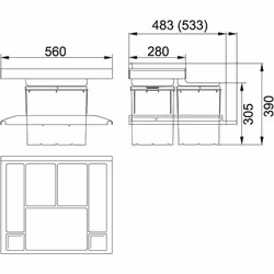 Franke Trolley Vario 60 34 L Rettangolare Grigio