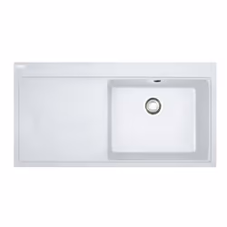 Franke Mythos MTG 611/7, Lavello montato su piano, Rettangolare, Granito, Bianco, 1 ciotole, Rettangolare