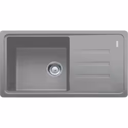 Lavello da cucina in fragranite BSG 611-78/39, reversibile colore: pietra grigia adatto per il montaggio in alto gocciolatoio ...