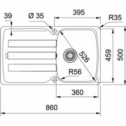 Franke AZG 611-86 Lavello montato su piano Rettangolare - Vista aggiuntiva 2