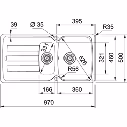 Franke AZG 651 Lavello montato su piano Rettangolare