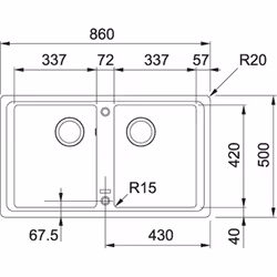 Franke BFG 620 Lavello ad incasso Rettangolare Fragranito