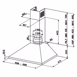 FABER S.p.A. Value PB BK A60 Cappa aspirante a parete Nero 430 m³/h - Vista aggiuntiva 4