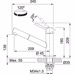 Franke Orbit Doccia Inox satinato - Vista aggiuntiva 6