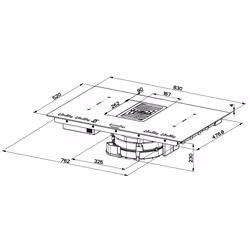 FABER S.p.A. Galileo BK Glass NG A830 Nero Da incasso 83 cm Piano cottura a induzione 4 Fornello(i) - Vista aggiuntiva 5