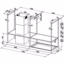 FABER S.p.A. T-Shelf EV8 BK Matt A180 Cappa aspirante a isola Nero 700 m³/h - Vista aggiuntiva 2