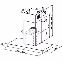 FABER S.p.A. Stilo Glass Smart A90 Cappa aspirante a parete Acciaio inox 690 m³/h