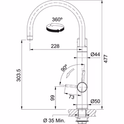 Franke 120.0621.229 rubinetto Cromo - Vista aggiuntiva 6