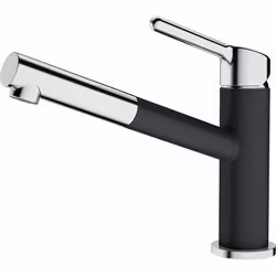 Miscelatore monocomando per lavello Orbit, con funzione di risparmio dell'acqua calda versione cromata/onice (verniciatura co ...