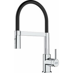 Franke - Lina - Miscelatore da lavello fc 6085.031 con braccio di erogazione estraibile, cromo/nero 115.0626.085