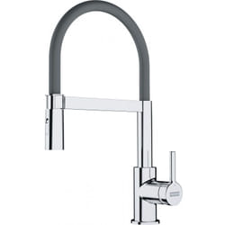 Franke - Lina fc 6087.031 Miscelatore cucina monocomando, 205 x 410 mm, semiprofessionale con doccetta estraibile, Cromo/Grigio (115.0626