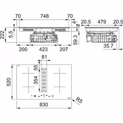 Franke 8372 4RC R HI Nero Da incasso 83 cm Piano cottura a induzione 4 Fornello(i) Cappa da incasso - Vista aggiuntiva 7
