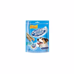 Snack ideale per la cura e l'igiene dentale del cane con 3 azioni in un unico prodotto: alito fresco: al gusto di menta per a ...