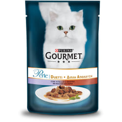 GOURMET Gatto Perle Duetti con Vitello e Anatra, 85g