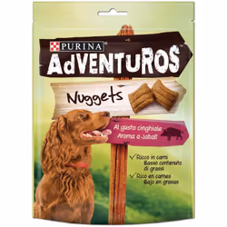 PURINA ADVENTUROS NUGGETS SNACK AL CINGHIALE 90 GR Purina Adventuros Nuggets sono dei deliziosi snack dal sapore inconfondibi ...