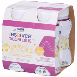 Resource Diabet Plus Vaniglia per Pazienti Diabetici 4 Bottigliette da 200ml