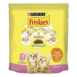 Friskies 12497316 cibo secco per gatti 375 g Junior Pollo, Latte, Turchia, Vegetale