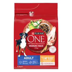Purina ONE Medium / Maxi > 10kg Adult Ricco in Pollo con Riso (2,5 kg)