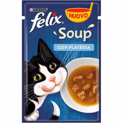 Felix Soup è un irresistibile gamma di ricette gustose per il tuo gatto. Il tuo piccolo micio adorerà leccare il delizioso br ...