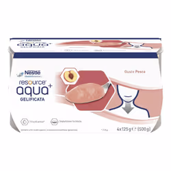 Nestlè Resource Aqua+ Acqua Gelificata Gusto Pesca 4X125g