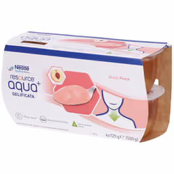 Nestlè Resource Aqua+ Acqua Gelificata Gusto Pesca 4X125g