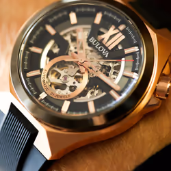 Bulova Maquina Orologio da polso Maschio Meccanico (avvolgimento automatico) Nero, Rose Gold Rose Gold - Vista aggiuntiva 6