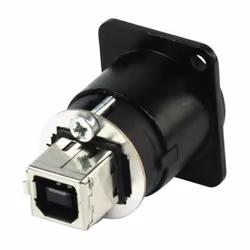 Neutrik NAUSB-B adattatore per inversione del genere dei cavi USB A (F) USB B (M) Nero, Argento