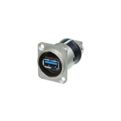 Neutrik NAUSB3 adattatore per inversione del genere dei cavi USB 3.0 Type A USB 3.0 Type B Nero, Metallico