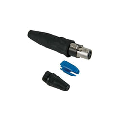 Rean - connettore per cavo tiny 3 poli, guscio in metallo nero, contatti placcati oro