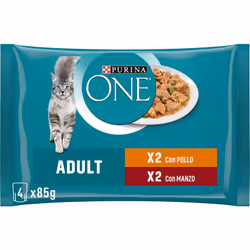 PURINA ONE FILETTINI IN SALSA PER GATTI ADULT 1 PACCO CONTENTENTE 4 X 85 GR BIGUSTO Filettini in salsa per gatti adulti indic ...