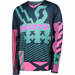 Scott 450 Patchwork Maglia motocross, blu, dimensione L per uomo
