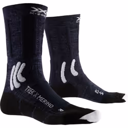 X-SOCKS TREK X MERINO, Calzini per squadra, Antracite, Bianco, Adulto, Unisex, 42 - 44, Trekking