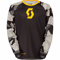Scott 350 Camo Evo Maglia Motocross Bambino, nero-giallo, dimensione XS per bambini